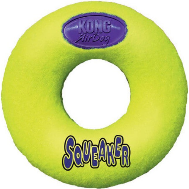 Kong air squeaker donut ιδανικό παιχνίδι με άμεσα αναγνωρίσιμο από το σκύλο σας σχήμα