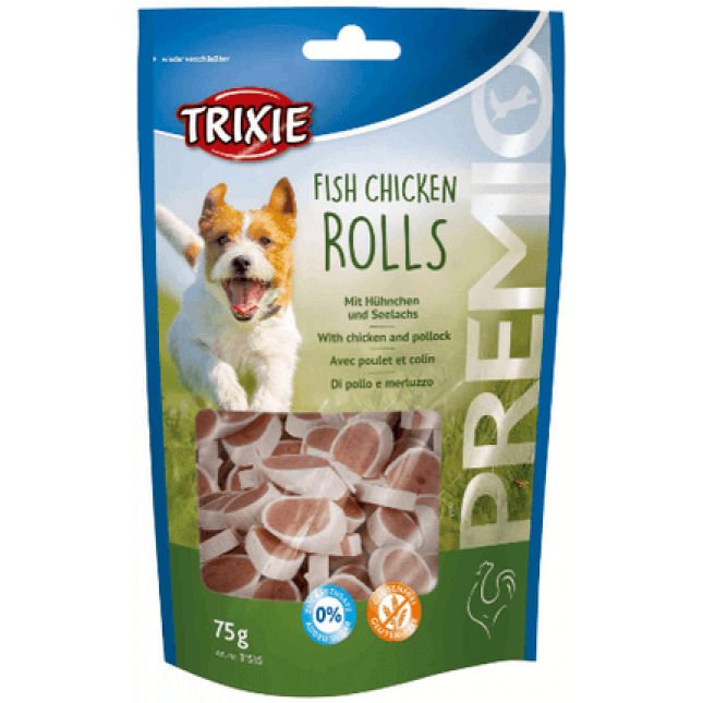 Trixie λιχουδιά premio rolls ψάρι/κοτόπουλο 75gr