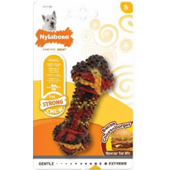 Nylabone strong chew bacon cheeseburger