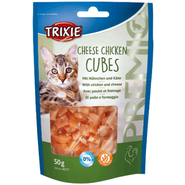 Trixie λιχουδιά cheese chicken cubes για γάτες 50gr