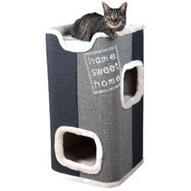 Trixie νυχοδρόμιο jorge cat tower 78cm βελούδινη κάλυψη και σιζάλ επιφάνειες γκρι/ανθρακί