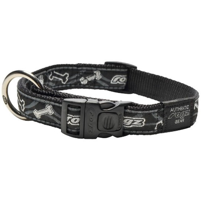 Rogz Περιλαίμιο Σκύλου Fancy Black Bone Xlarge