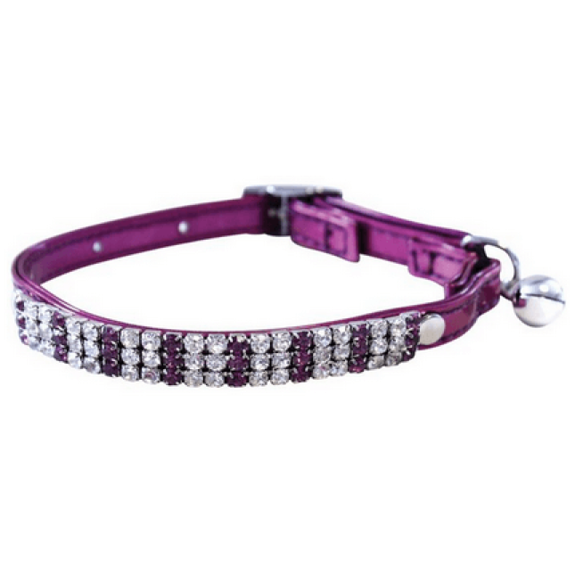 Happypet Finesse Diamante cat collar purple,πολυτελής, μοντέρνος λαιμοδέτης