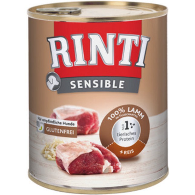 Finnern Rinti Sensible χωρίς γλουτένη αρνί & ρύζι κονσέρβα 800gr