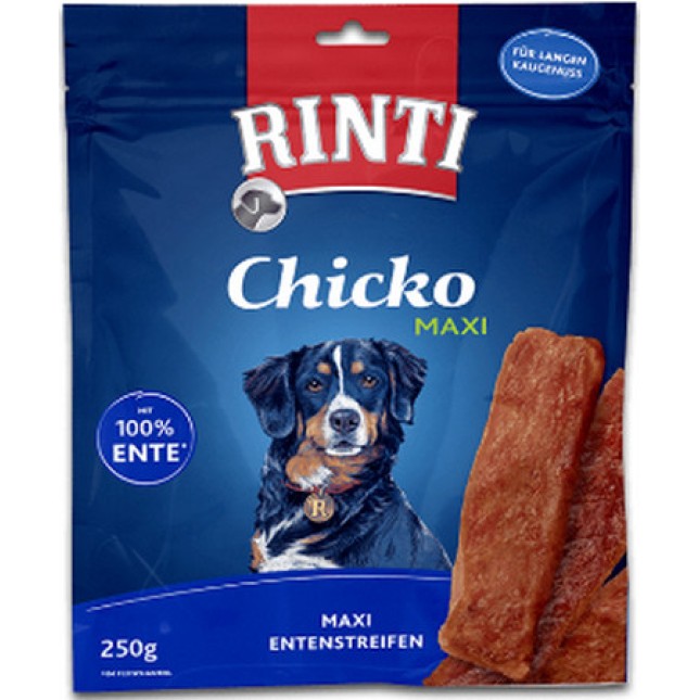 Rinti Νόστιμα maxi snack με τραγανή απόλαυση πραγματικού κρέατος με μεγάλες λωρίδες πάπιας big pack