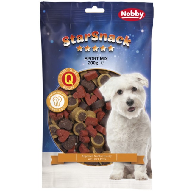 Nobby StarSnack Sport Mix με αρνί, κυνήγι, πουλερικά και μοσχάρι χωρίς προσθήκη ζάχαρης 200g