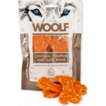 Woolf snack κοτόπουλο με κολοκύθα σε σχήμα κόκκαλο 100gr