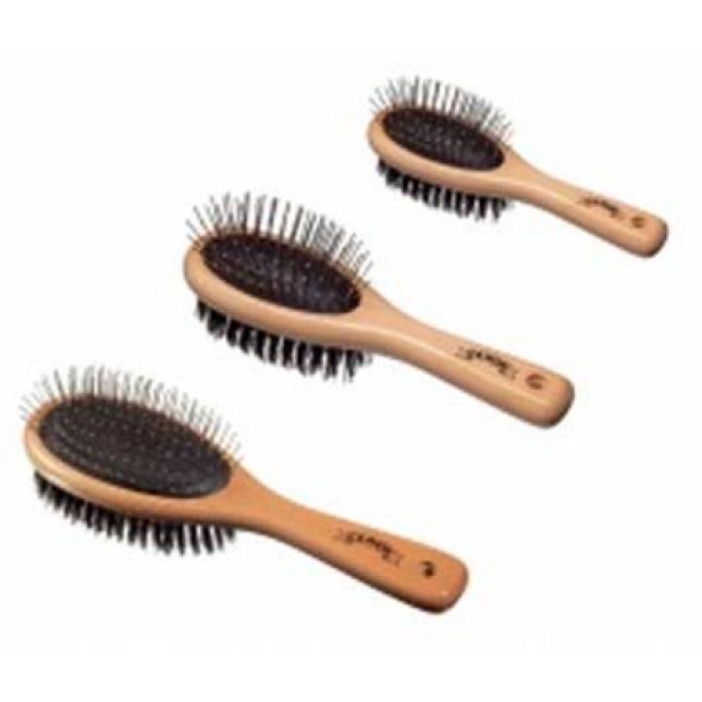 camon βούρτσα διπλή ξύλινη wooden brush