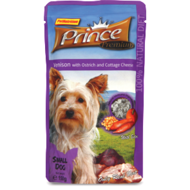 Prince Pouches Venison, Ostrich, Cottage Cheese 150gr