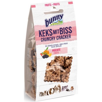 Bunny Nature Crunchy cracker με φρούτα για ινδικά χοιρίδια, τσιντσιλά, χάμστερ,γερβίλους &αρουραίους