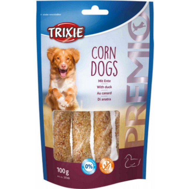 Trixie λιχουδιές premio corn dog πάπια