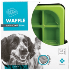 M-pets πιάτο πλαστικό waffle-slow feed bowl- λαχανί