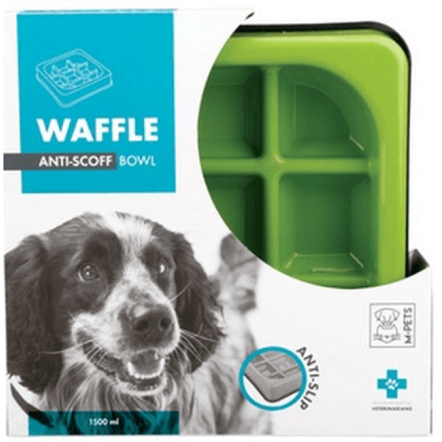 M-pets πιάτο πλαστικό waffle-slow feed bowl