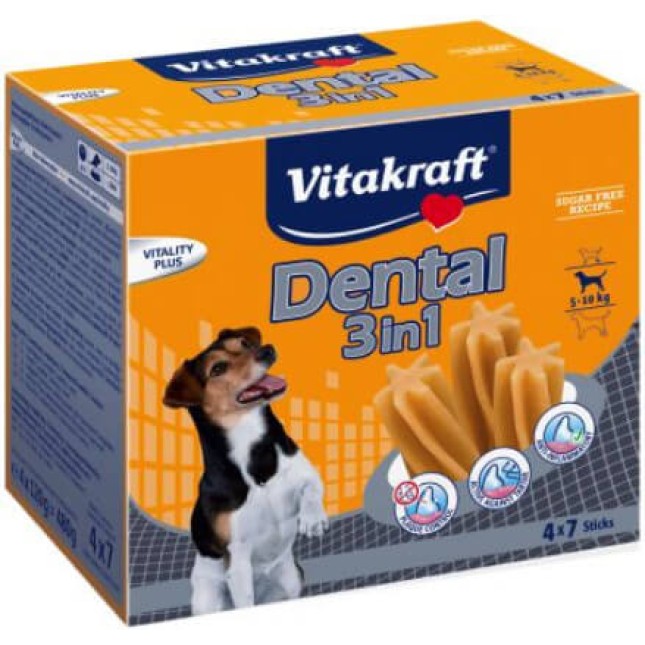 Vitakraft dental οδοντική λιχουδιά 3 in1 sm