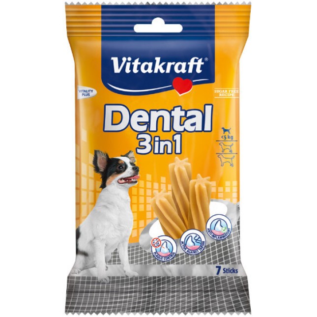 Vitakraft dental οδοντική λιχουδιά 3 in1 xs