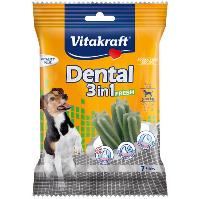 Vitakraft dental οδοντική λιχουδιά 3 in1 fresh