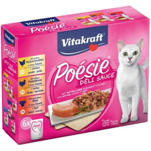 Vitakraft poesie-κρέας πολυσυσκευασία 6x85gr 510gr