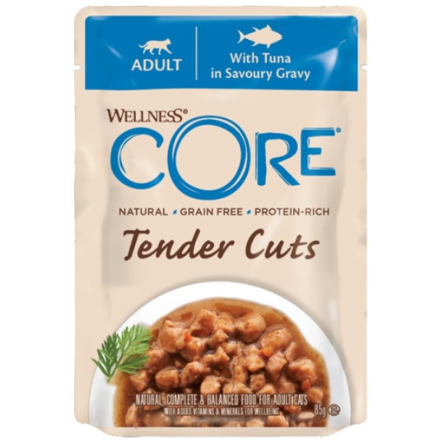 Wellness Core Τρυφερά κομμάτια με τόνο σε αλμυρή σάλτσα 85gr