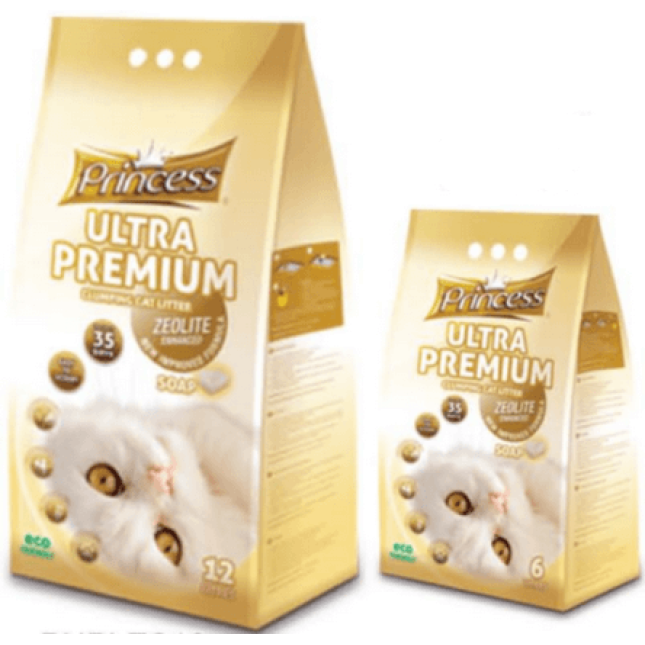 Princess άμμος γάτας ultra prem clumping litter zeolite soap