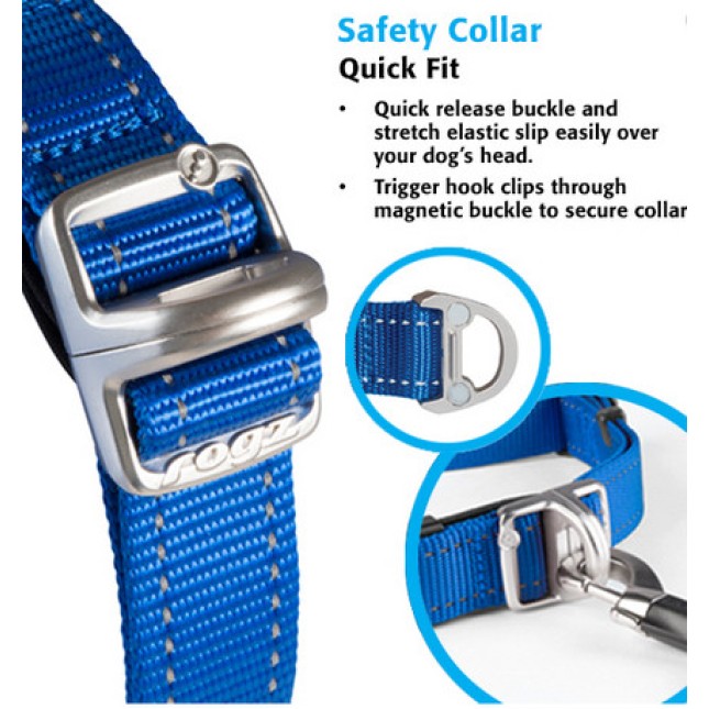 Rogz περιλαίμιο Utility Safety collar ροζ,με ανακλαστικές ραφές