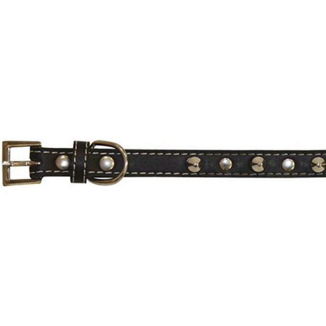 Croci Leather περιλαίμιο σκύλου with studs black 1,5x35 cm.