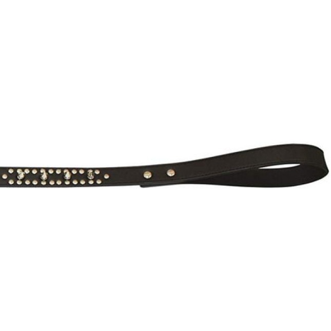 Croci Leather οδηγός σκύλου with studs black 2,5x90 cm.