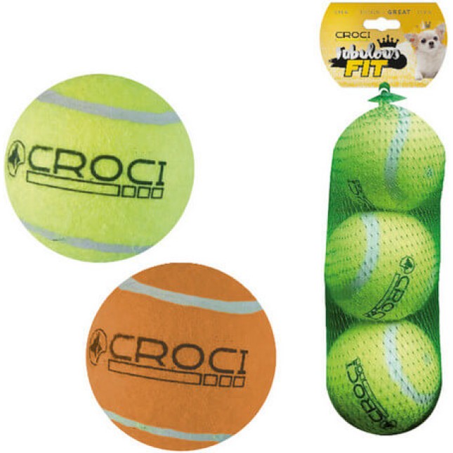 Croci Tennis ball παιχνίδι σκύλου sound yellow 3τεμ