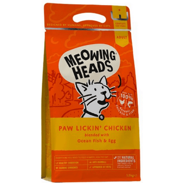 Meowing Heads τροφή για γάτες,κοτόπουλο & ψάρια 450gr