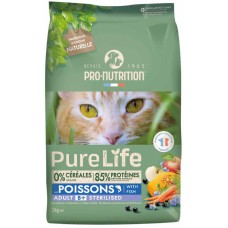 Pro-nutrition flatazor pure life Πλήρης τροφή για στειρωμένες γάτες 8 ετών και άνω με ψάρια 2kg