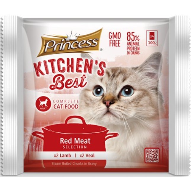 Princess kitchen's best cat 4 φακελάκια αρνί, μοσχάρι 4x100g