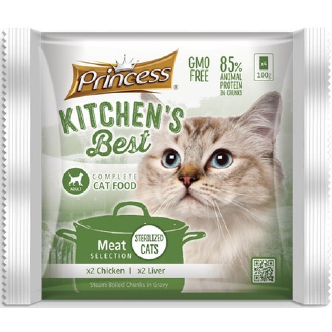 Princess kitchen's best cat 4 φακελάκια κοτόπουλο, συκώτι 4x100g