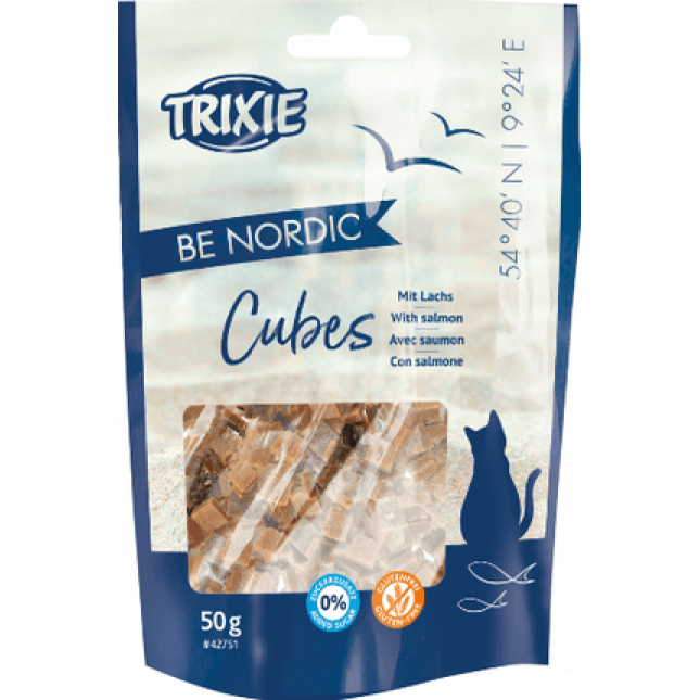 Trixie λιχουδιές γάτας be nordic salmon cubes 50gr