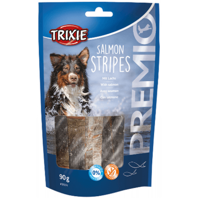 Trixie λιχουδιά premio stripes σολομού 90gr