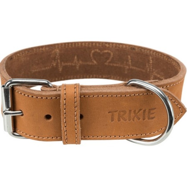 Trixie περιλαίμιο rustic heartbeat με παχύ δέρμα l 47-55cm/40mm