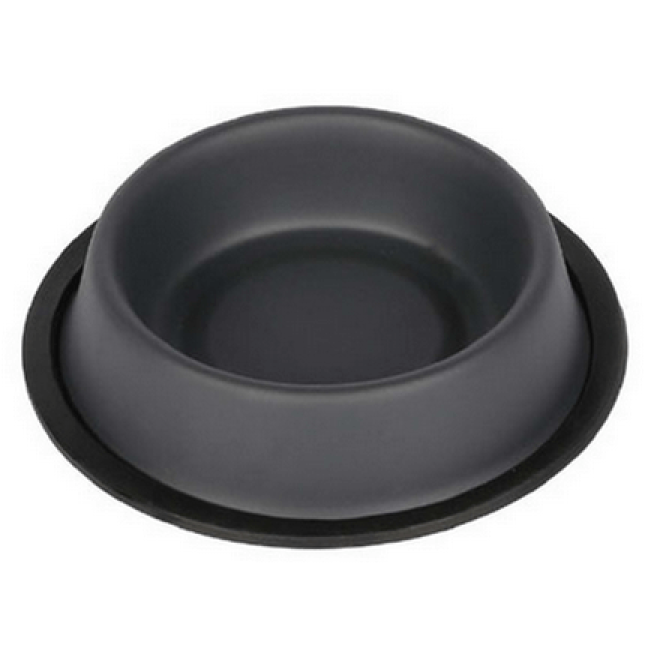 Happypet coated non slip bowl πιατάκι φαγητού γκρι χρώμα 17cm/6.75