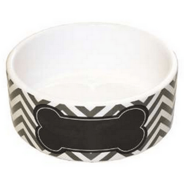 Happypet chevron pet bowl χρώματος γκρι md