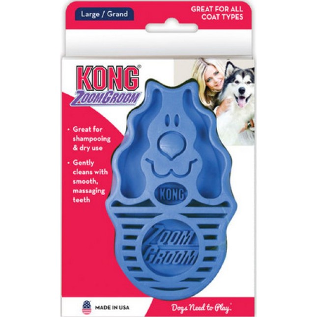 Kong βούρτσα dog zoomgroom μπλε