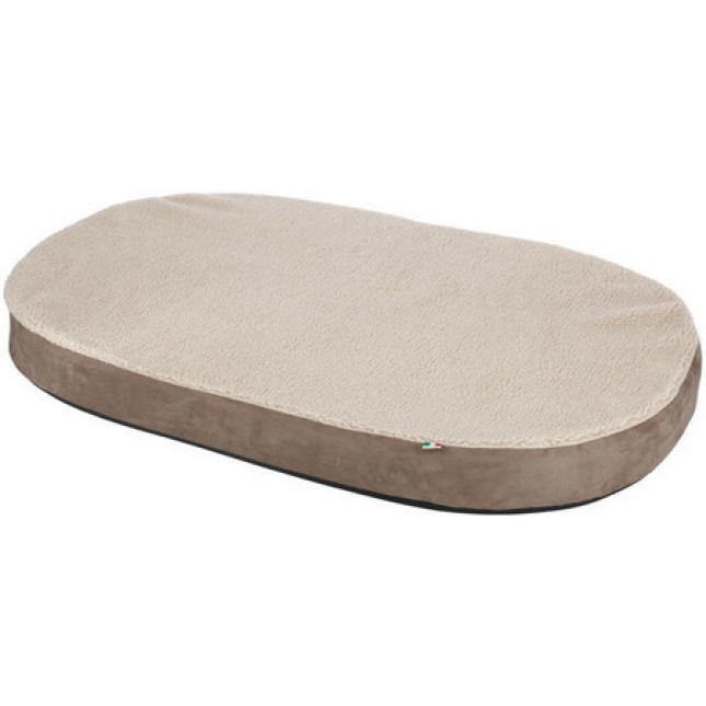 Kerbl Memory-Foam Mattress oval, 120x72x8cm, grey/beige