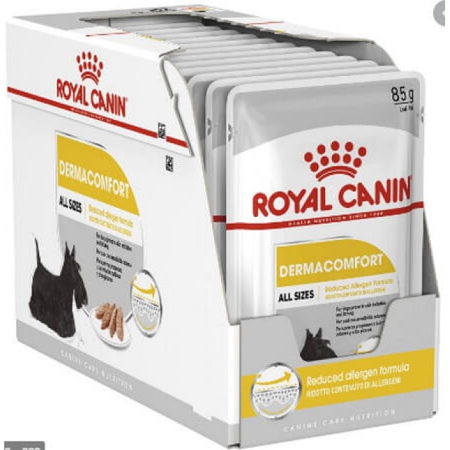 Royal Canin πλήρης τροφή Canine Care Nutrition Wet dermacomfort 12x85g