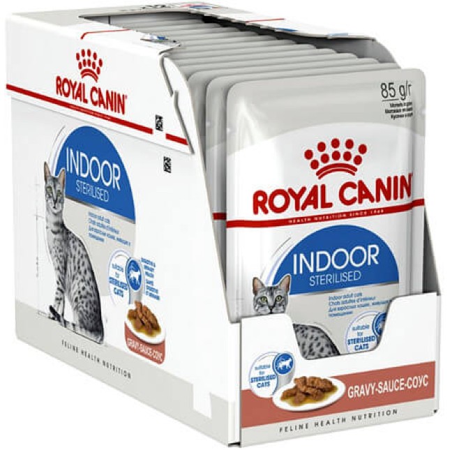 Royal Canin Feline Υγιεινή διατροφή indoor gravy για ενήλικες γάτες που ζουν μέσα στο σπίτι