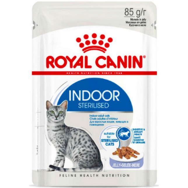 Royal Canin Feline Υγιεινή διατροφή indoor jelly για ενήλικες γάτες που ζουν μέσα στο σπίτι