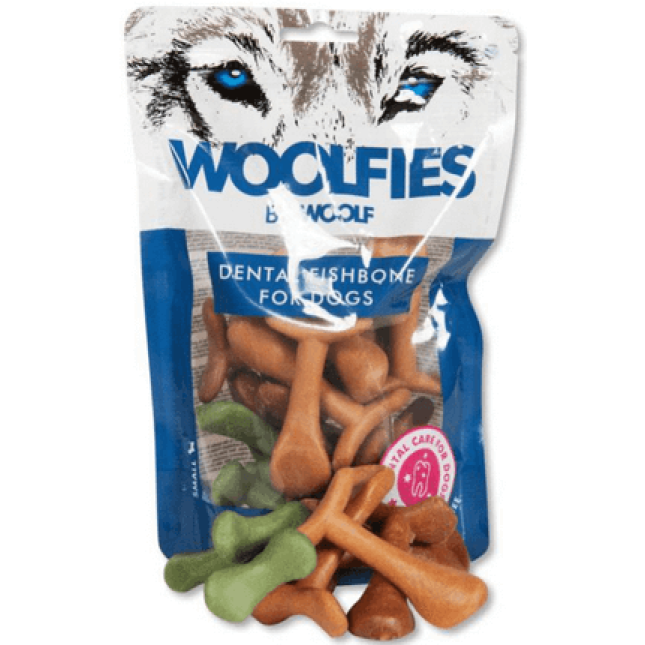 Woolf Dental Fishbone S βρώσιμα και εύπεπτα οδοντικά σνακ για σκύλους 200gr