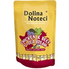 Dolina Noteci super food πλήρες φαγητό για ενήλικες γάτες με κοτόπουλο, βοδινό & φαγκρί