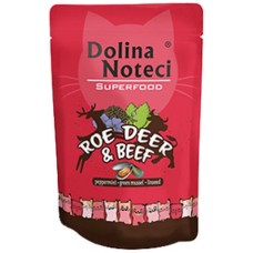 Dolina Noteci super food πλήρες φαγητό για ενήλικες γάτες όλων των φυλών με ζαρκάδι & βοδινό