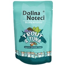 Dolina Noteci super food πλήρες φαγητό για ενήλικες γάτες όλων των φυλών με πέστροφα & τόνος