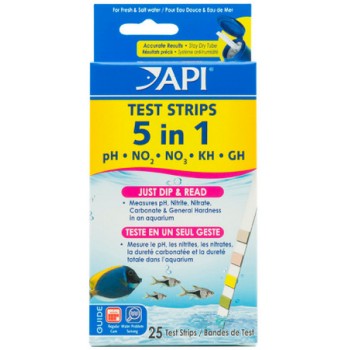 API test 5 in 1 strips εύκολος τρόπος για να ελέγξετε pH, KH, GH, νιτρικά και νιτρώδη 25 test