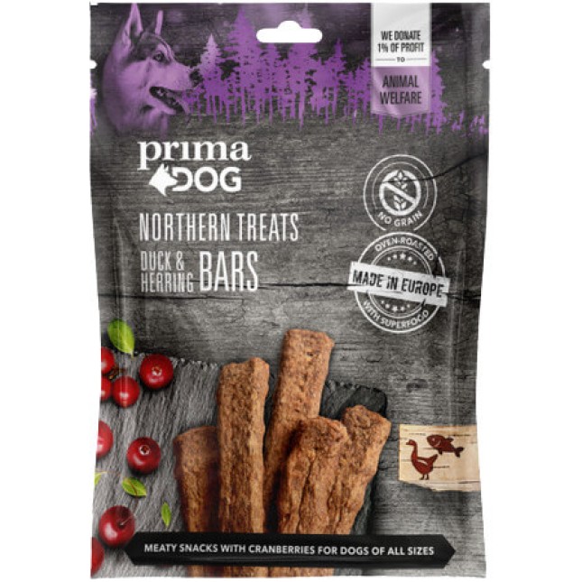 Vafo Prima dog Northern Treat λιχουδιές σε μπάρες πάπια & ρέγγα 200gr