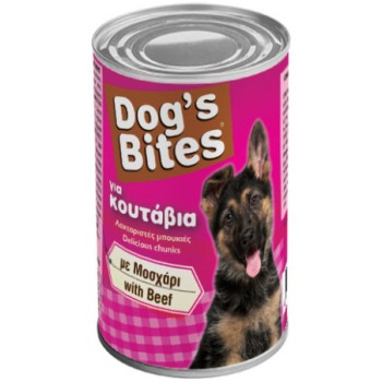 Dogs bites κονσέρβα puppy κουτάβια με μοσχάρι 410gr