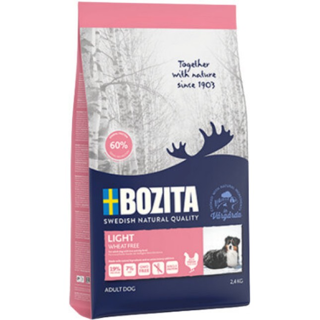 Bozita light πλήρης τροφή για ενήλικους σκύλους χωρίς σιτάρι με φρέσκο κοτόπουλο  19/7