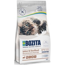 Bozita feline τροφή για indoor & στειρωμένες grain free τάρανδος  400gr